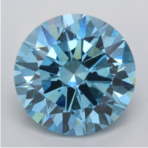 Round Brilliant Cut Lab-Grown Diamond – 3.0 ct, Fancy Vivid Blue, VVS2 Clarity – IGI Certified (Report #788625377)