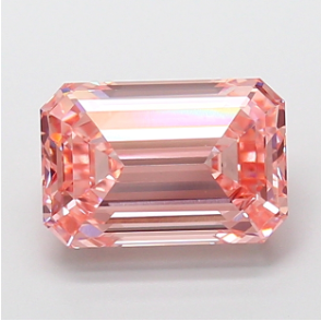 Emerald Cut Lab-Grown Diamond – 3.0 ct, Fancy Vivid Pink, VVS2 Clarity – IGI Certified (Report #789603313)